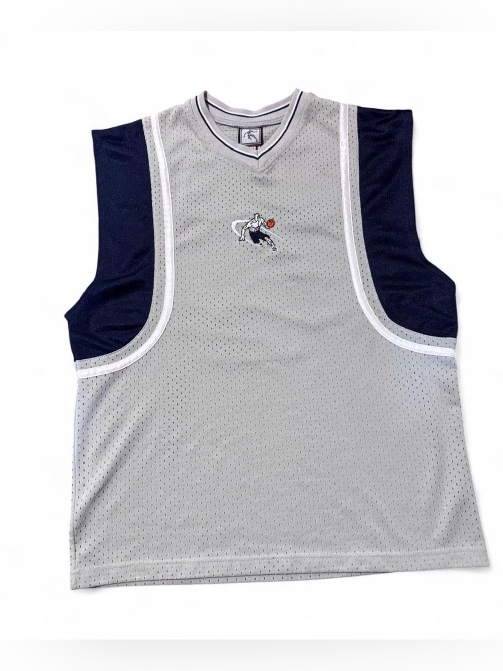 Vintage And1 Gray & Navy Basketball Mesh Jersey